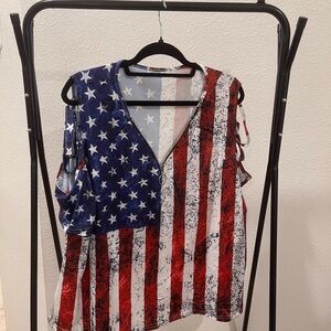 Patriotic American Flag Women's Top